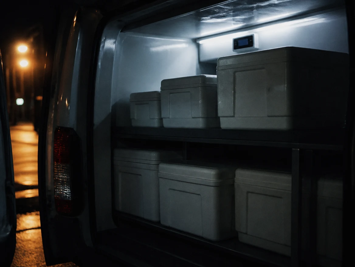 Interior de una unidad refrigerada para productos sensibles